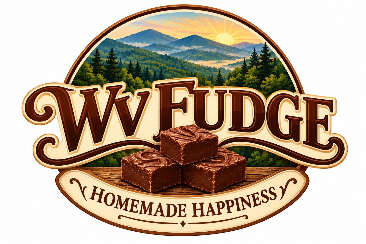 WV Fudge Homemade Happiness logo